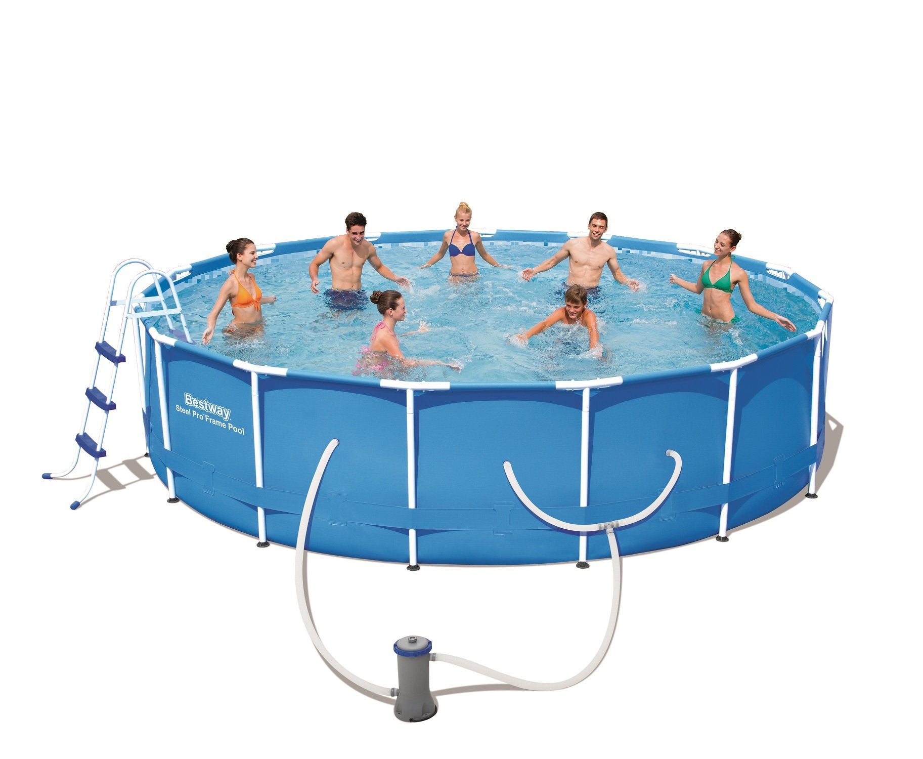 Bestway 56437E Steel Pro, 15ft x 42in, Above Ground Round Frame Pool Set